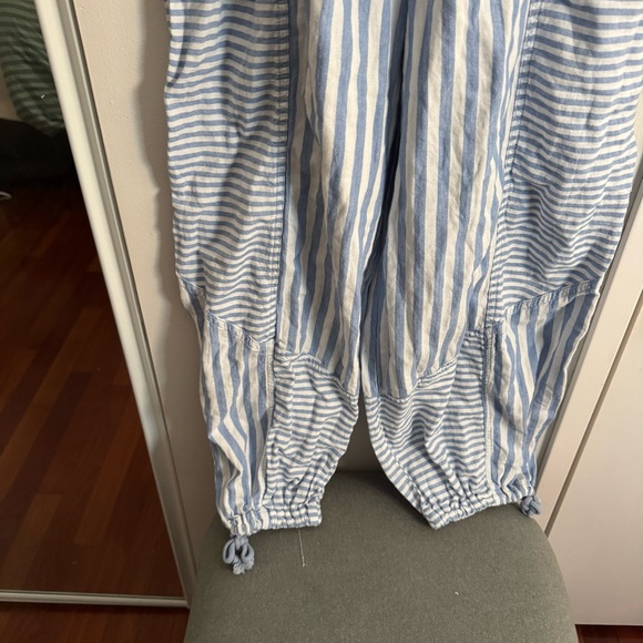 Promesa Jump for Joy Striped Drawstring Parachute Balloon Pants - Blue & White - Picture 5 of 8